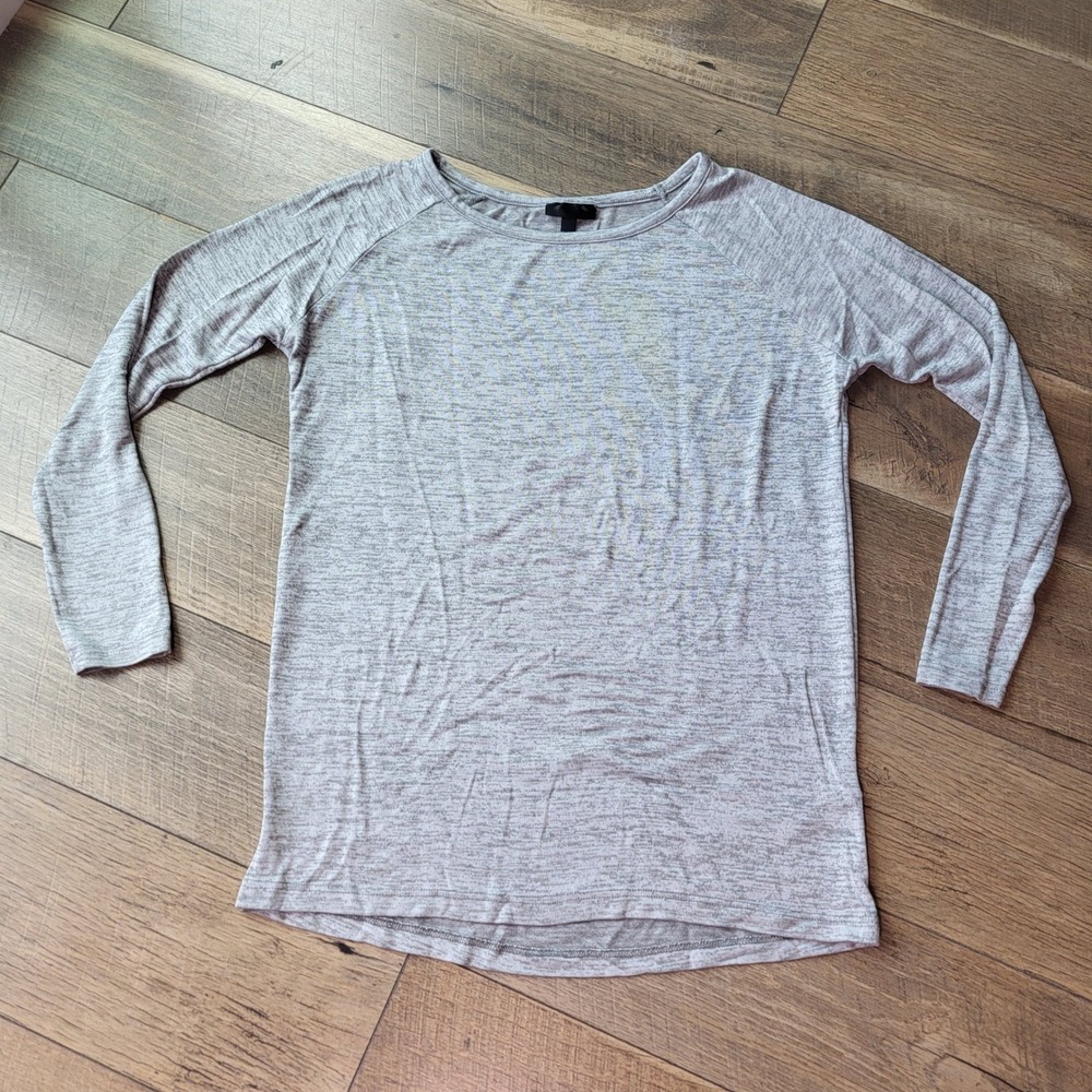 Vintage TopShop Womens Grey Space Dye Raglan Long Sleeve T-Shirt Top Size Medium